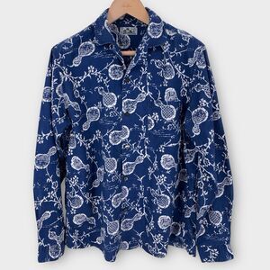 OKURA Japan Indigo Dyed Button Front Blue XL